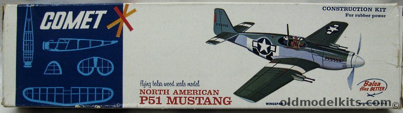Comet North American P-51D Mustang - 18 inch Wingspan Scale Balsawood Flying Model, 3204 plastic model kit